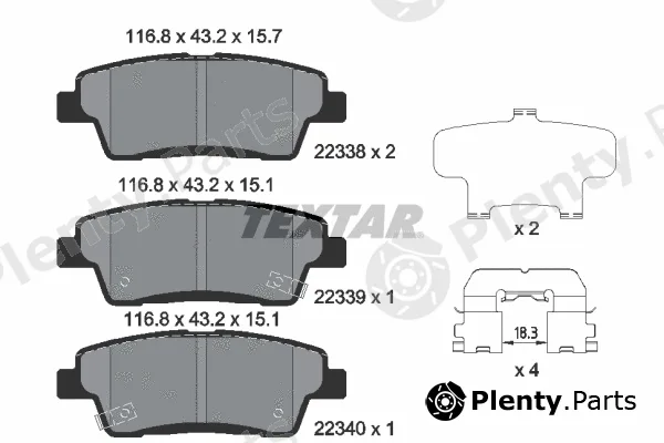 Textar 2233801 — Brake Pad Set, disc brake