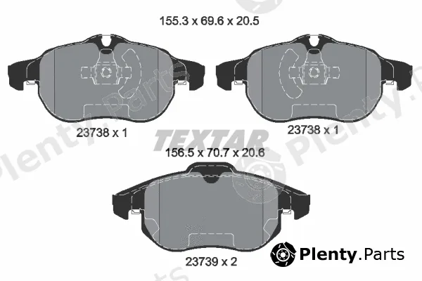 Textar 2373807 — Brake Pad Set, disc brake Q+