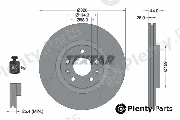 Textar 92195403 — Brake Disc PRO