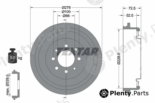 Textar 94013700 — Brake Drum