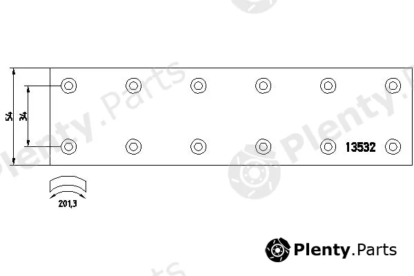 Textar 13532 — Brake Lining, drum brake