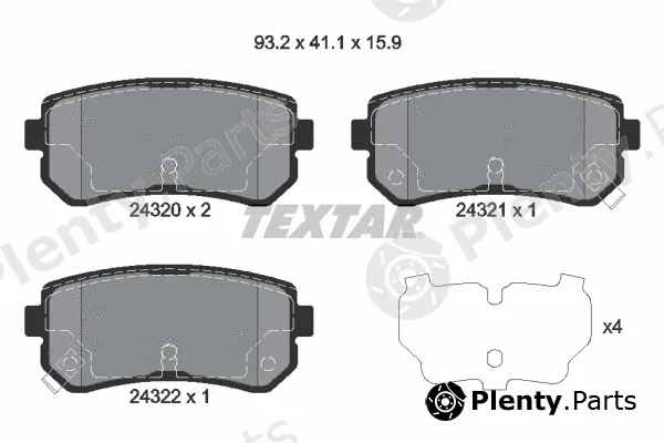 Textar 2432001 — Brake Pad Set, disc brake Q+