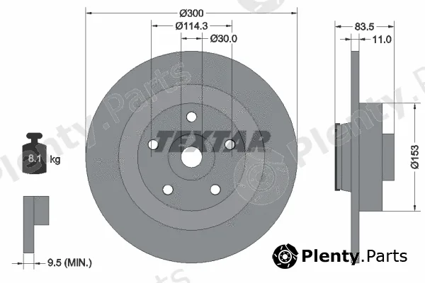 Textar 92233103 — Brake Disc PRO