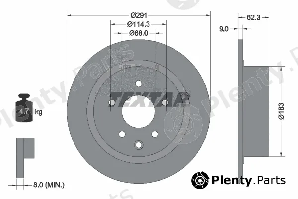 Textar 92237103 — Brake Disc PRO