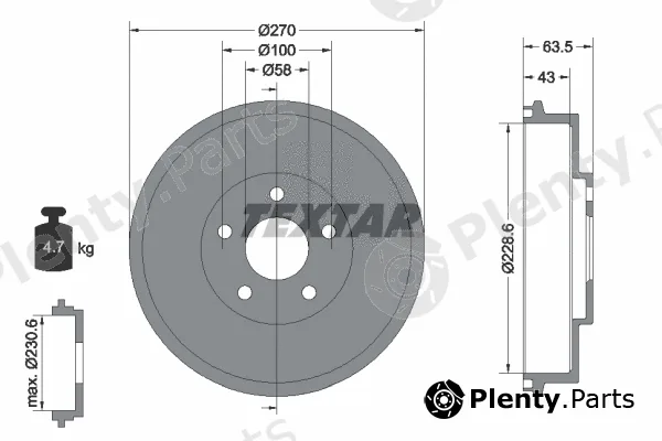 Textar 94031000 — Brake Drum