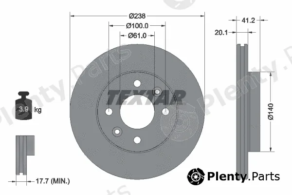 Textar 92036200 — Brake Disc