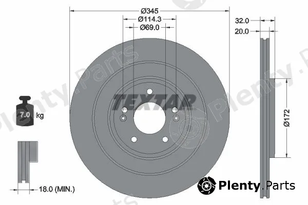 Textar 92349403 — Brake Disc PRO