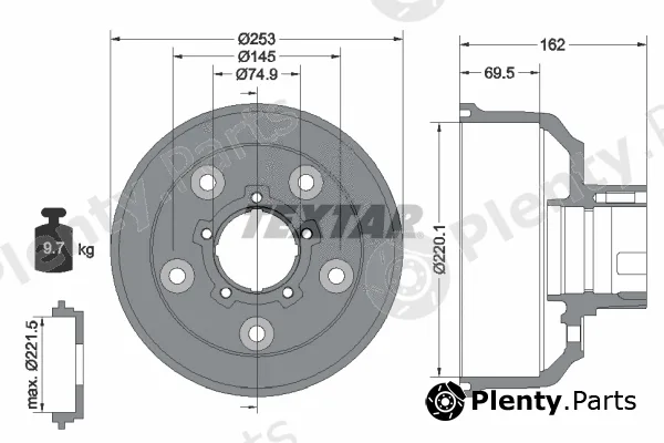 Textar 94037200 — Brake Drum