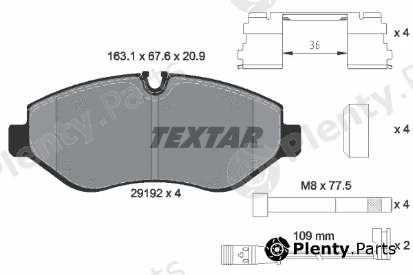 Textar 2919202 — Brake Pad Set, disc brake Q+
