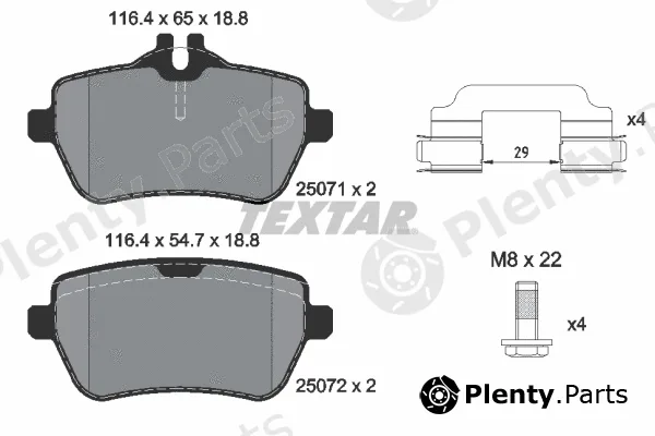 Textar 2507103 — Brake Pad Set, disc brake Q+