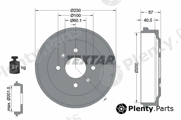 Textar 94047100 — Brake Drum