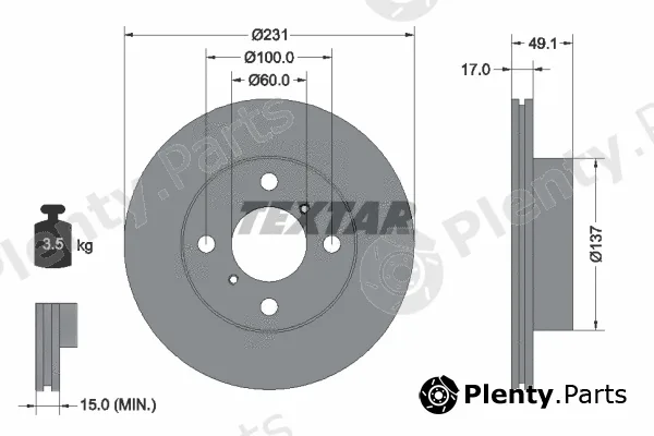 Textar 92113300 — Brake Disc