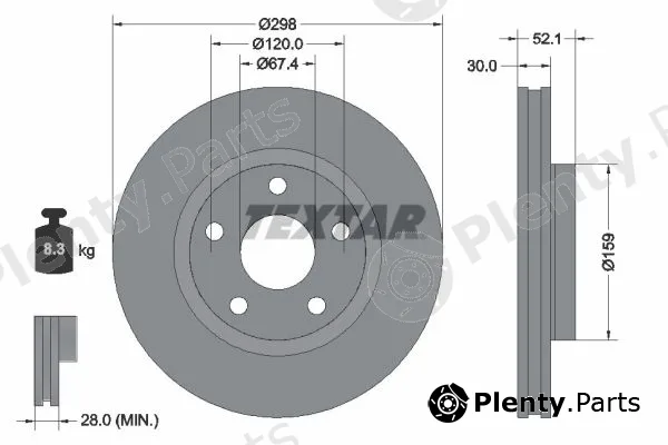 Textar 92258503 — Brake Disc PRO