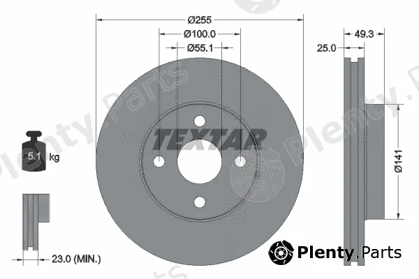Textar 92125803 — Brake Disc PRO