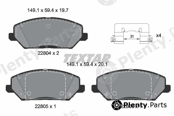 Textar 2280401 — Brake Pad Set, disc brake Q+