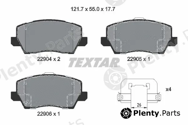 Textar 2290401 — Brake Pad Set, disc brake Q+