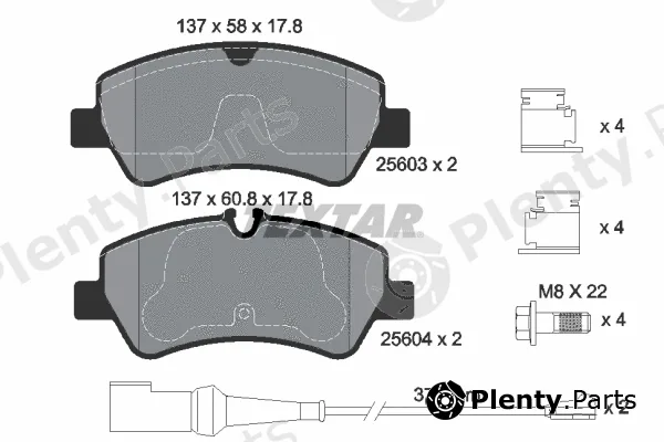 Textar 2560303 — Brake Pad Set, disc brake Q+