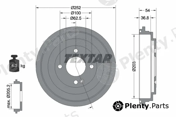 Textar 94046700 — Brake Drum