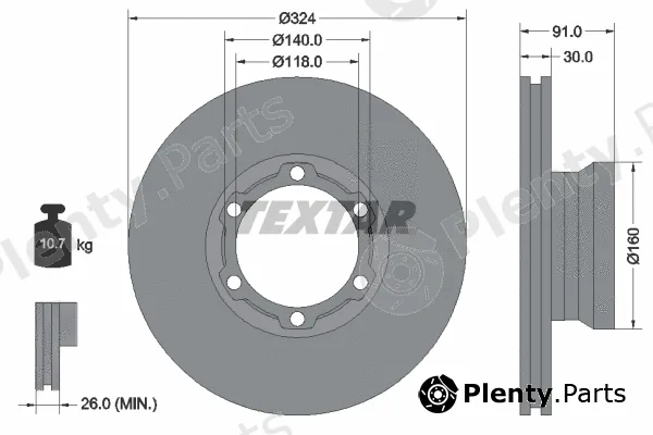 Textar 93087600 — Brake Disc