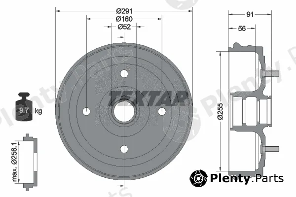 Textar 94030800 — Brake Drum