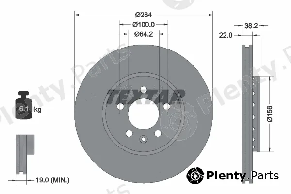 Textar 92103400 — Brake Disc