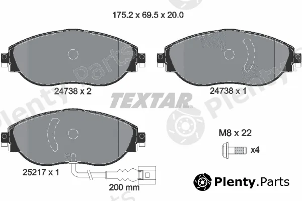 Textar 2473803 — Brake Pad Set, disc brake Q+