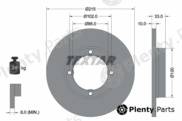 Textar 92043800 — Brake Disc