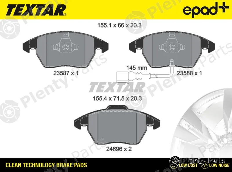 Textar 2469602CP — Brake Pad Set, disc brake epad+