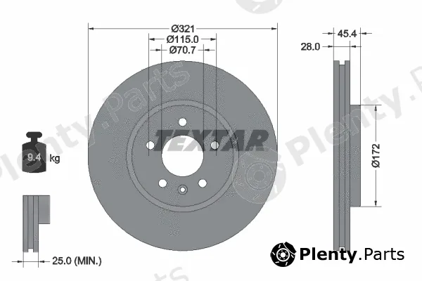 Textar 92305505 — Brake Disc PRO+