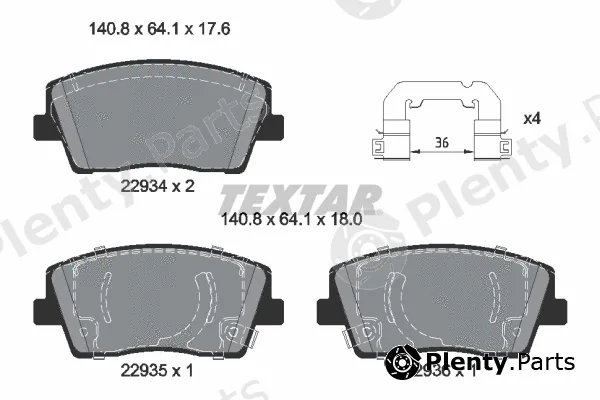 Textar 2293401 — Brake Pad Set, disc brake Q+