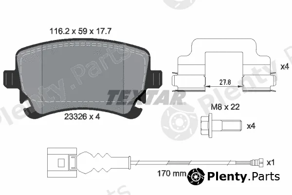 Textar 2332602 — Brake Pad Set, disc brake Q+