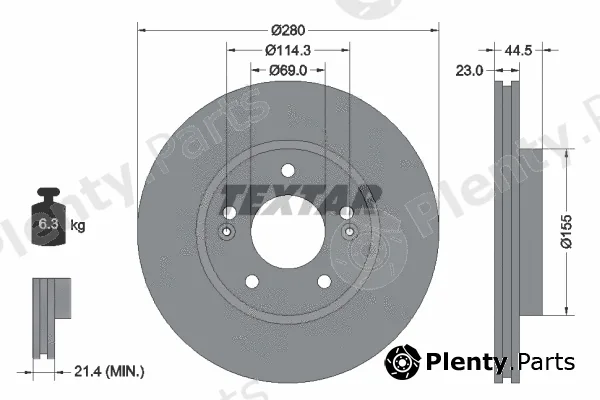 Textar 92243103 — Brake Disc PRO