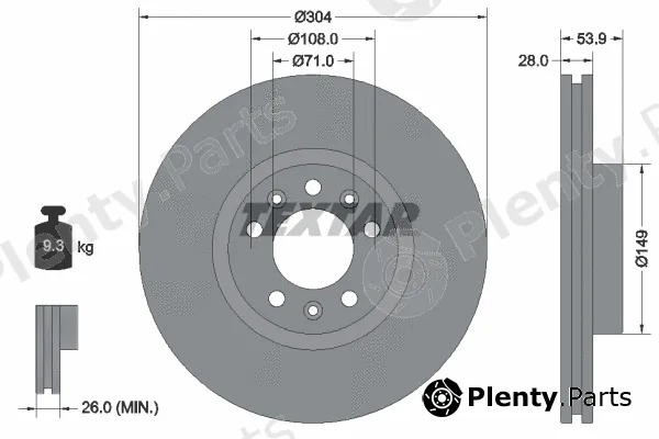 Textar 92287203 — Brake Disc PRO