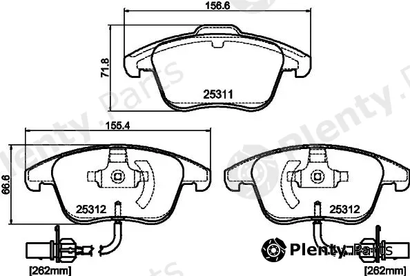 Textar 2531101 — Brake Pad Set, disc brake Q+