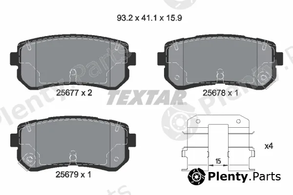 Textar 2567701 — Brake Pad Set, disc brake Q+
