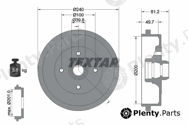 Textar 94006700 — Brake Drum