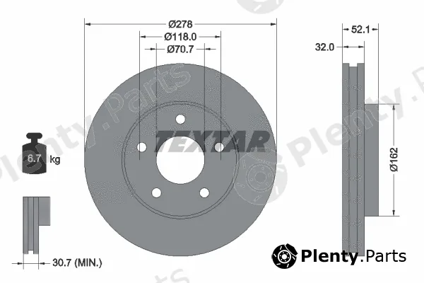 Textar 92091503 — Brake Disc PRO