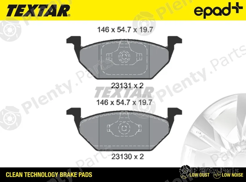 Textar 2313001CP — Brake Pad Set, disc brake epad+