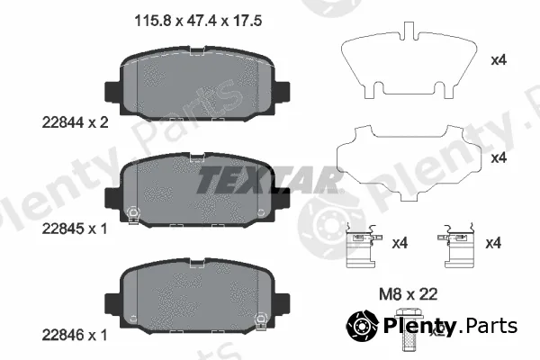 Textar 2284401 — Brake Pad Set, disc brake
