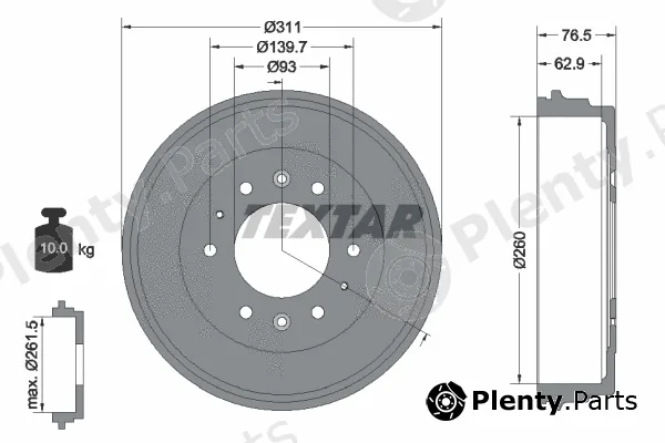 Textar 94035500 — Brake Drum