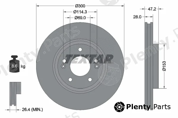 Textar 92166500 — Brake Disc