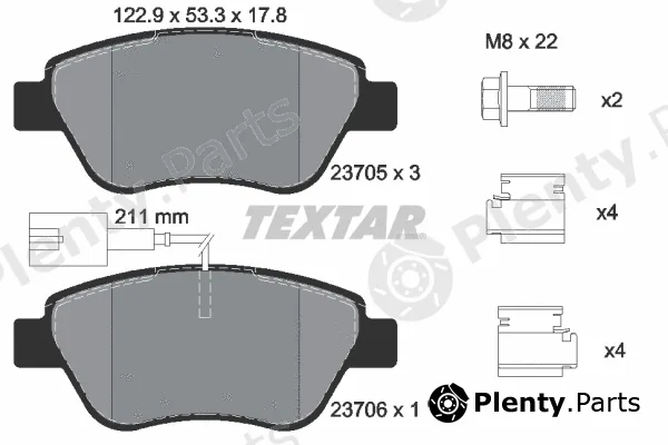 Textar 2370502 — Brake Pad Set, disc brake Q+