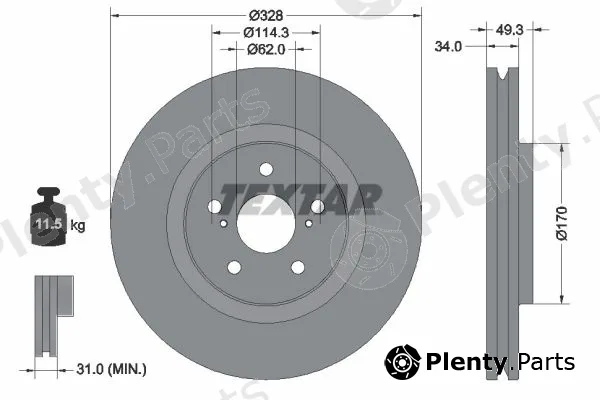 Textar 92349505 — Brake Disc PRO+