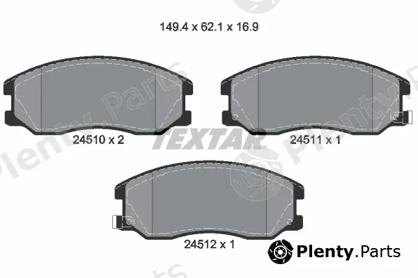 Textar 2451001 — Brake Pad Set, disc brake Q+