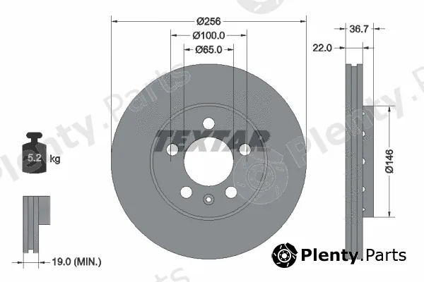 Textar 92082200 — Brake Disc