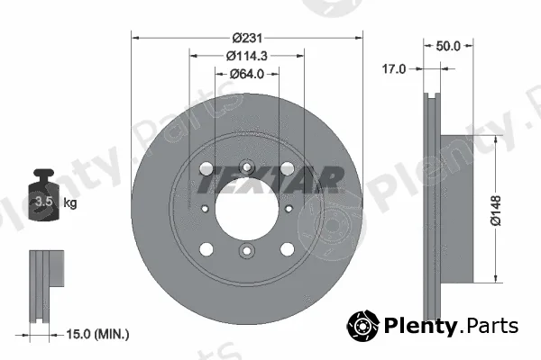 Textar 92069000 — Brake Disc