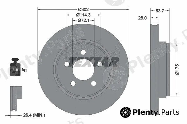 Textar 92203303 — Brake Disc PRO
