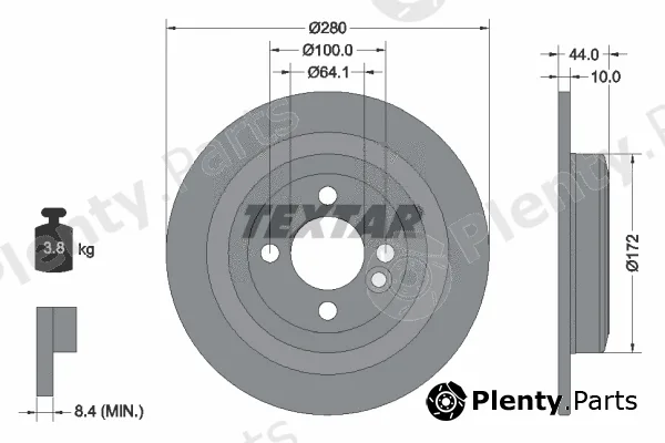 Textar 92234005 — Brake Disc PRO+