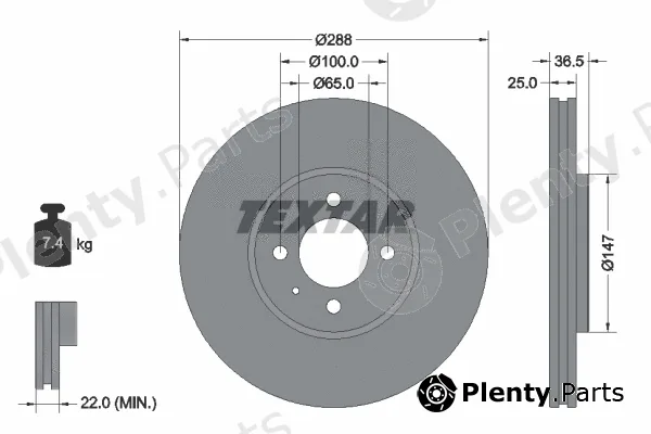 Textar 92302303 — Brake Disc PRO