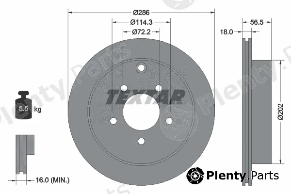 Textar 92130100 — Brake Disc